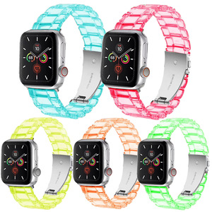 Nuovo cinturino colorato moda donna uomo plastica trasparente trasparente I cinturino cinturino in acrilico per Apple Watch Series 8 7 6 <span class=keywords><strong>5</strong></span> 4 - Product Image 1