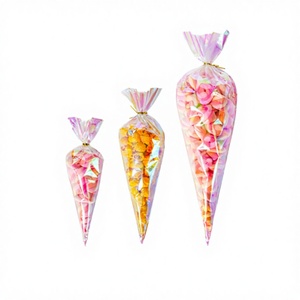 ถุงสามเหลี่ยมใสโฮโลแกรมสีรุ้งแบบมีเชือกผูกปิดผนึกสำหรับใส่ขนมหวาน - Product Image 4