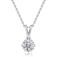 Collier pendentif chaîne en câble en argent sterling 925 plaqué or blanc avec diamants sertis pour femme