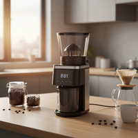 Moulin à café électrique intelligent à écran tactile, capacité de 2 à 12 tasses, trémie quantitative de 300 g, broyeur conique en acier inoxydable, usage domestique et commercial