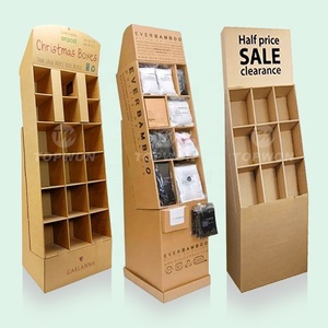 Aangepaste Kantoorbenodigdheden Retail Kartonnen Vloer Display Stand Pop-Up Kraftpapier Display Notebook Wenskaart Boek Display Stand