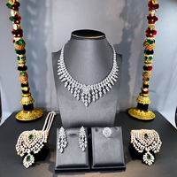 Boucles d'oreilles de luxe de marque de bijoux en laiton plaqué platine de haute qualité, bracelets, bagues, colliers, ensembles de bijoux