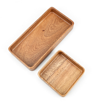 Récipient de stockage de nourriture en bois d'acacia de Style japonais plat de fruits secs vaisselle en bois massif assiette de service de nourriture pour Desserts collation