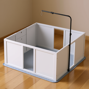 Nichoir pour chiens 39 x 38 x 19 cm avec support de lampe rétractable, tapis absorbant lavable et imperméable, maisonnette réglable pour animaux d'intérieur - Product Image 2