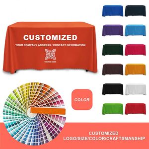 Custom Full Color Print Tablecloth Woven <b>Table</b> Cover Custom Size Logo Design <b>Table</b> Cloths for Trade Show Events Wedding Party - Product Image 2