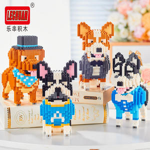 Puzzle en plastique 3D, modèle d'animal Husky Corgi, mini briques <span class=keywords><strong>Linkgo</strong></span>, blocs de construction connectés, jouets pour enfants, cadeau, nouveautés - Product Image 2