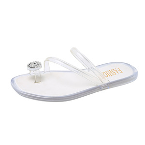 Sandales de plage amincissantes à clip d'orteil, style européen et américain, avec strass et motif <span class=keywords><strong>visage</strong></span> souriant, pour l'été et les loisirs en extérieur - Product Image 5