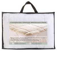 Surmatelas en laine d'agneau en fibre de polyester d'hiver doux de luxe Surmatelas blanc naturel de qualité supérieure
