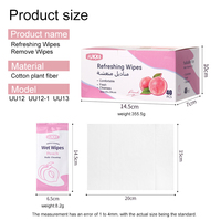 Lingettes humides UUKKG Pêche Citron Menthe Rafraîchissantes pour le démaquillage, Lingettes nettoyantes jetables pour le visage, Emballées individuellement