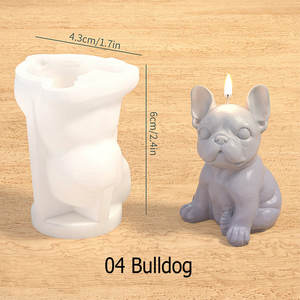 Yuye 3D perro Animal vela molde silicona Animal resina fundición molde cachorro yeso molde arcilla silicona molde para velas de animales - Product Image 5