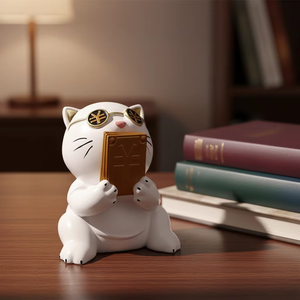 Декоративные фигурки «Счастливый кот» из смолы, расписанные вручную, для дома, гостиной, тумбы под ТВ, в стиле легкой роскоши, на день рождения, новоселье, открытие бизнеса - Product Image 6