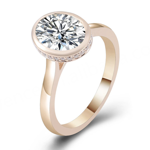 Bagues Bijoux Femmes Or 14 carats Bague de fiançailles et de mariage personnalisée Diamant Moissanite Bande de bague pour femmes Design de mariage 2020 - Product Image 1