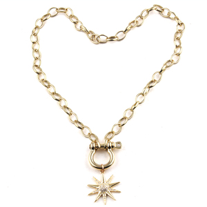 Moda donna gioielli delicati <span class=keywords><strong>collana</strong></span> a catena a maglia in oro <span class=keywords><strong>collana</strong></span> <span class=keywords><strong>con</strong></span> ciondolo a forma di stella <span class=keywords><strong>con</strong></span> zirconi smaltati a vite piccola - Product Image 3