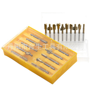 Mr Drill 10pc Titanium Plated High Speed Steel Woodworking Milling Cutter For <b>Engraving</b> <b>Machine</b> HRC60 - Product Image 2