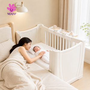 Lit bébé multifonctionnel portable haut de gamme <span class=keywords><strong>avec</strong></span> <span class=keywords><strong>roulettes</strong></span>, <span class=keywords><strong>roulettes</strong></span> silencieuses verrouillables, gain de place, rangement, mobilier de chambre d'enfant - Product Image 1