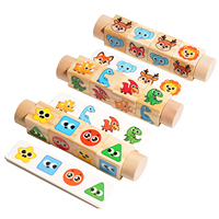 Rompecabezas Giratorio 3D de Madera para Niños, Bloques de Construcción con Expresiones de Dibujos Animados, Juego de Deformación Giratoria, Juguetes Educativos Tempranos para Niños de 2 a 3 Años