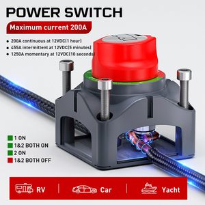 Interruttore di disconnessione della batteria <span class=keywords><strong>12V</strong></span>, isolatore batteria <span class=keywords><strong>12V</strong></span>-48V interruzione interruttore principale 275 ampere (On/Off) - Product Image 5