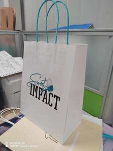 ถุงกระดาษคราฟท์สีขาวและสีน้ำตาลพิมพ์โลโก้ร้านอาหารตามสั่ง รีไซเคิลได้ สำหรับโปรโมชั่นอาหารและร้านกาแฟ - Product Image 5