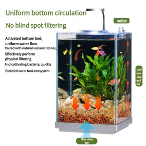 Vente en gros Mini bol pour <span class=keywords><strong>aquarium</strong></span> avec décoration et accessoires pour <span class=keywords><strong>aquarium</strong></span> avec éclairage LED pour la maison et le salon - Product Image 2