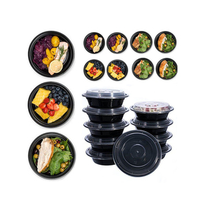 Boîtes à lunch bento en plastique à couvercles individuels, sans BPA, compatibles micro-ondes et congélateur, contenants jetables pour la préparation des repas - Product Image 3