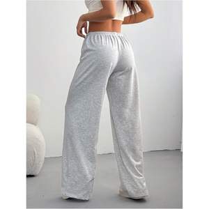 Pantalon de survêtement ample pour femme, taille mi-haute, jambe large, décontracté, long, 100% coton, respirant, style legging de yoga - Product Image 5