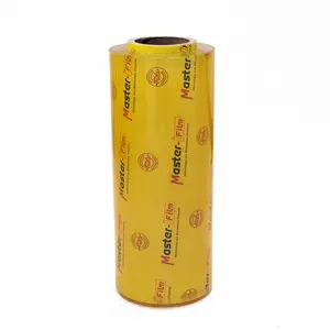 Direct Wholesale Factory Manufacturer Customize Print Rewinding Biodegradable Pvc Cling Film Food Grade Jumbo Roll