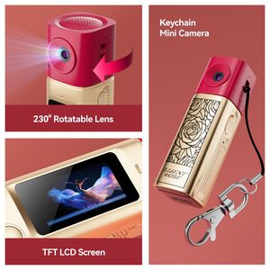 Mini Fotocamera Portachiavi 2K FHD, Fotocamera Digitale Compatta Formato Rossetto per Selfie e <span class=keywords><strong>Fotografia</strong></span> 230 °   Fotocamera Digitale Compatta con Lente Rotante - Product Image 5
