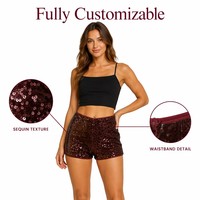 Shorts à paillettes pour femmes, style streetwear, taille basse, coupe ajustée, ceinture élastique, polyvalents, pour le Mardi Gras, shorts de danse pour filles, hot pants