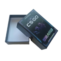 Boîte d'emballage de périphérique de jeu Csgo en carton noir avec logo personnalisé, couvercle, matériaux recyclés, lamination mate, gaufrage, doublure en éponge