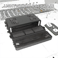 Boîtier de rangement pour microphone roulant léger Support audio antichoc pour amplificateurs 2U 3U 4U 6U