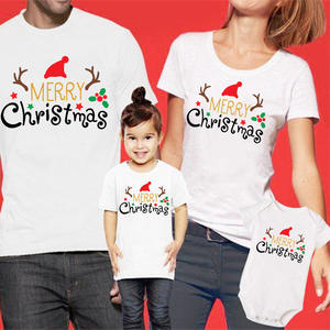 Conjunto de ropa familiar Ropa <span class=keywords><strong>a</strong></span> juego de <span class=keywords><strong>Navidad</strong></span> Madre Hija Camisetas de manga corta Negro <span class=keywords><strong>Navidad</strong></span> Santa Madre Niños Tops - Product Image 2