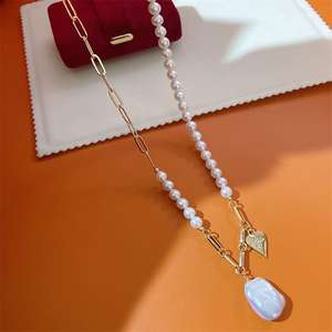 Collier en perles d'eau douce tendance, design de niche, chaîne de pull baroque de luxe personnalisée Zhizhen, sans collision - Product Image 2