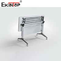 Ekintop Table de conférence simple et moderne pour la formation professionnelle Table pliante mobile en métal pour le bureau Table d'écriture