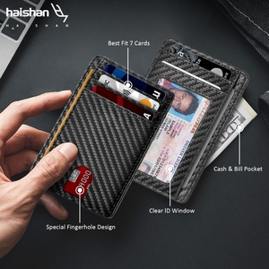 Tùy chỉnh PU da chủ thẻ RFID chặn ví cho nam giới thông minh đa chức năng tay áo cho thẻ kinh doanh - Product Image 2