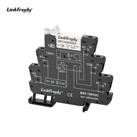 Module de relais à interface mince à vis avec indicateur LED 120VDC/AC, rail DIN, charge 6A/250VAC, relais électromagnétique de puissance, tension de commande