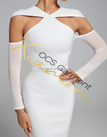 Ocstrade nouveautés automne vêtements Patchwork robe de pansement femmes travail formel dames longue robe hiver décontracté Midi robe élégante