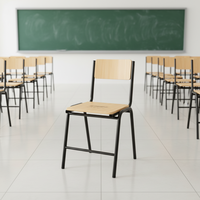 Chaise d'étudiant économique en contreplaqué démontable avec structure en acier pour projets scolaires