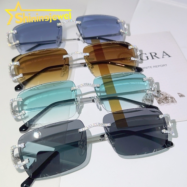 925 Silver Moissanite Diamond Sunglasses Fashion Hip Hop Jewelry Iced Out Sunglasses Pass Diamond Tester