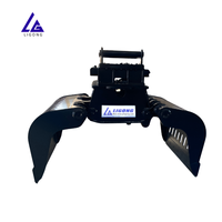 Grappin de tri non rotatif OEM pour excavatrice, conforme CE, conception personnalisée, dents hydrauliques réglables, tri des déchets verts
