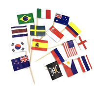 En gros Personnalisé Mini Pays Allemand Singapour Brésil Australie Suisse Plat Bambou Cure-Dents Drapeau pour la Nourriture