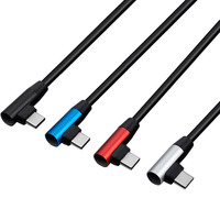 Kabel USB C 90 Derajat Sudut Kanan Tipe C Kabel Pengisian Cepat Kabel Charger Gaming Double Elbow untuk Ponsel Kabel Data USB C