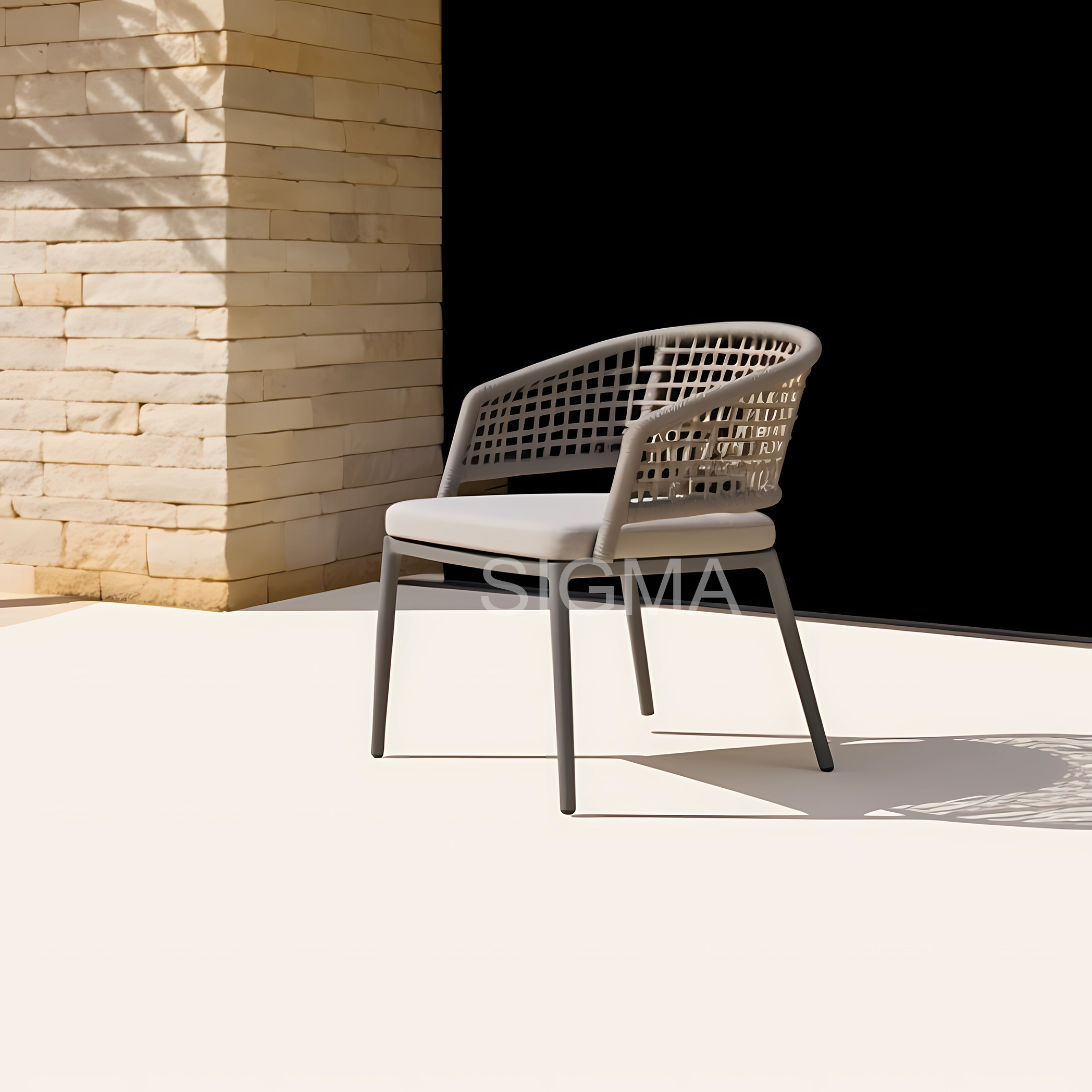 Outdoor Furniture Hotel Dining Room Woven rope Armchairs Outdoor Dining Chairs