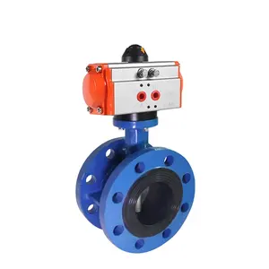 COVNA 1000mm Double Acting Air Control Operado Ferro Fundido Duplo Flange Tipo Pneumático Válvula Borboleta