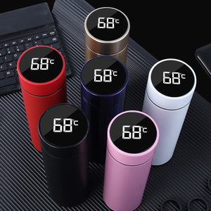ขวดน้ำอัจฉริยะแบบใหม่ขายส่ง พร้อมไฟ LED แสดงอุณหภูมิ แก้วเก็บความร้อนทันสมัย สำหรับกาแฟและชา - Product Image 1
