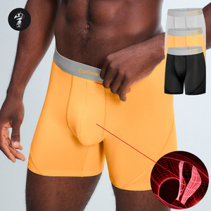 2025 Hot Sale Customized Logo Long Leg Comfortable Men's <b>Boxer</b> Brief <b>Polyester</b> Quick Dry Sport Men's Underwear <b>Boxer</b> - Product Image 2