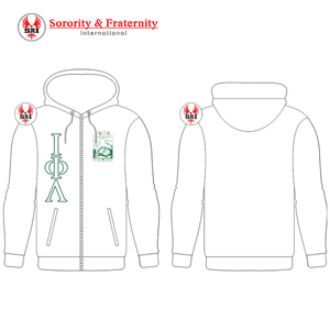 Vêtements personnalisés de la sororité grecque Iota Phi Lambda, veste à capuche zippée brodée, articles grecs - Product Image 1