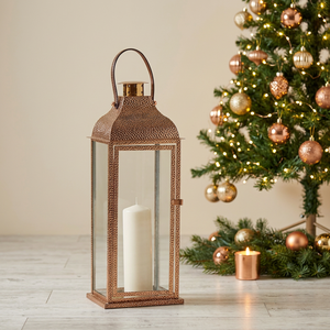 2026 Tall Large Stainless Steel Metal Candle Lanterns Hammered <b>Top</b> <b>Rose</b> Gold Finish Christmas Home Decorations - Product Image 6