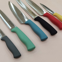 Ensemble de couteaux de cuisine avec manche en plastique coloré, nouveau Design de cuisine avec housse fourreau