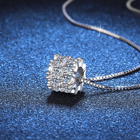 Collar con Colgante de Moissanita de 1.6 Quilates, Color D, Plata de Ley 925, Cadena Delgada para Clavícula, Joyería para Mujer