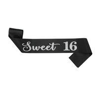 Écharpe personnalisée pour anniversaire Sweet 16, avec lettres scintillantes, en satin, pour filles, pour la fête de 16 ans, décoration de photomaton